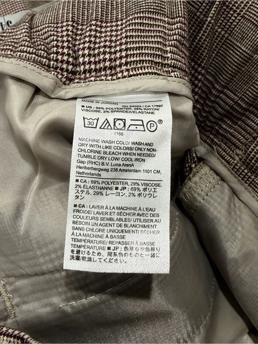 Banana Republic Wideleg Plaid Houndstooth Pleated Pant Sz-2 Academia OfficeSiren - Picture 8 of 14